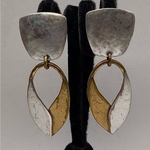 Vintage Signed BEAR SF Pierce Dangle Earrings